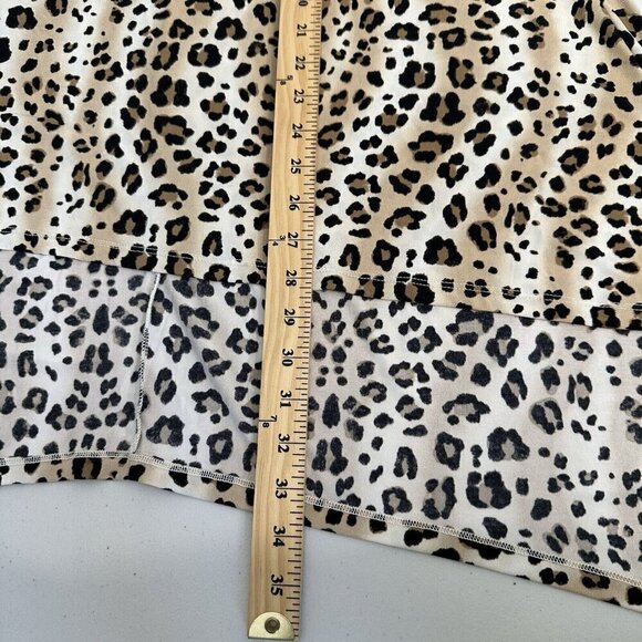 Chicos Tunic Animal Mix Top Leopard Size S Hi Lo Hem Exotic 3/4 sleeve - Picture 9 of 10